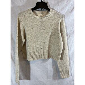 Universal Thread Women’s Medium Long Sleeve Cream Speckled Crop Knit Sweater